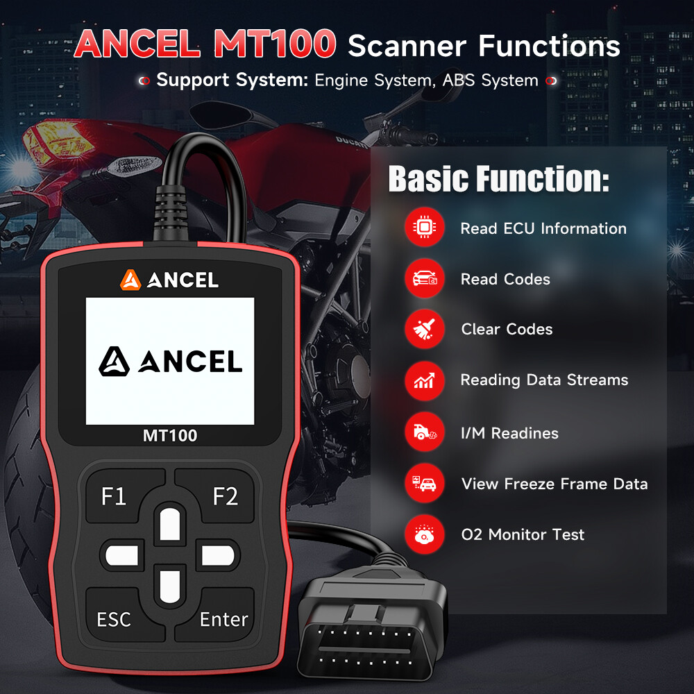Fit for HONDA SUZUKI Motorcycle Scanner OBD2 Diagnostic Scan Tool Code Reader