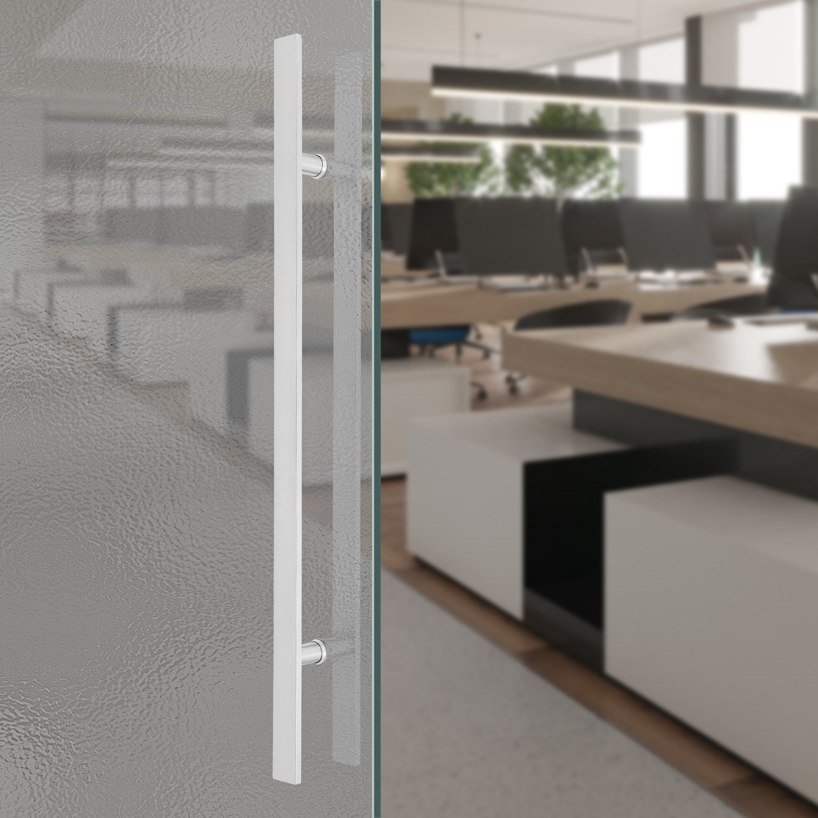 Pull Push Sliding Barn Door Handles Commercial Brushed H Shape Door Pull Handle