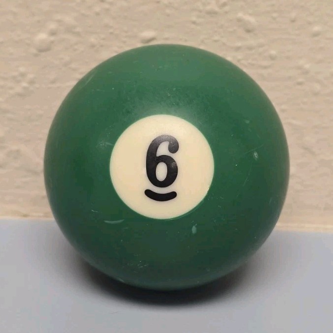 Green Number 6 Billiard Ball Single Pool Table Replacement Accessory 2 1/4"