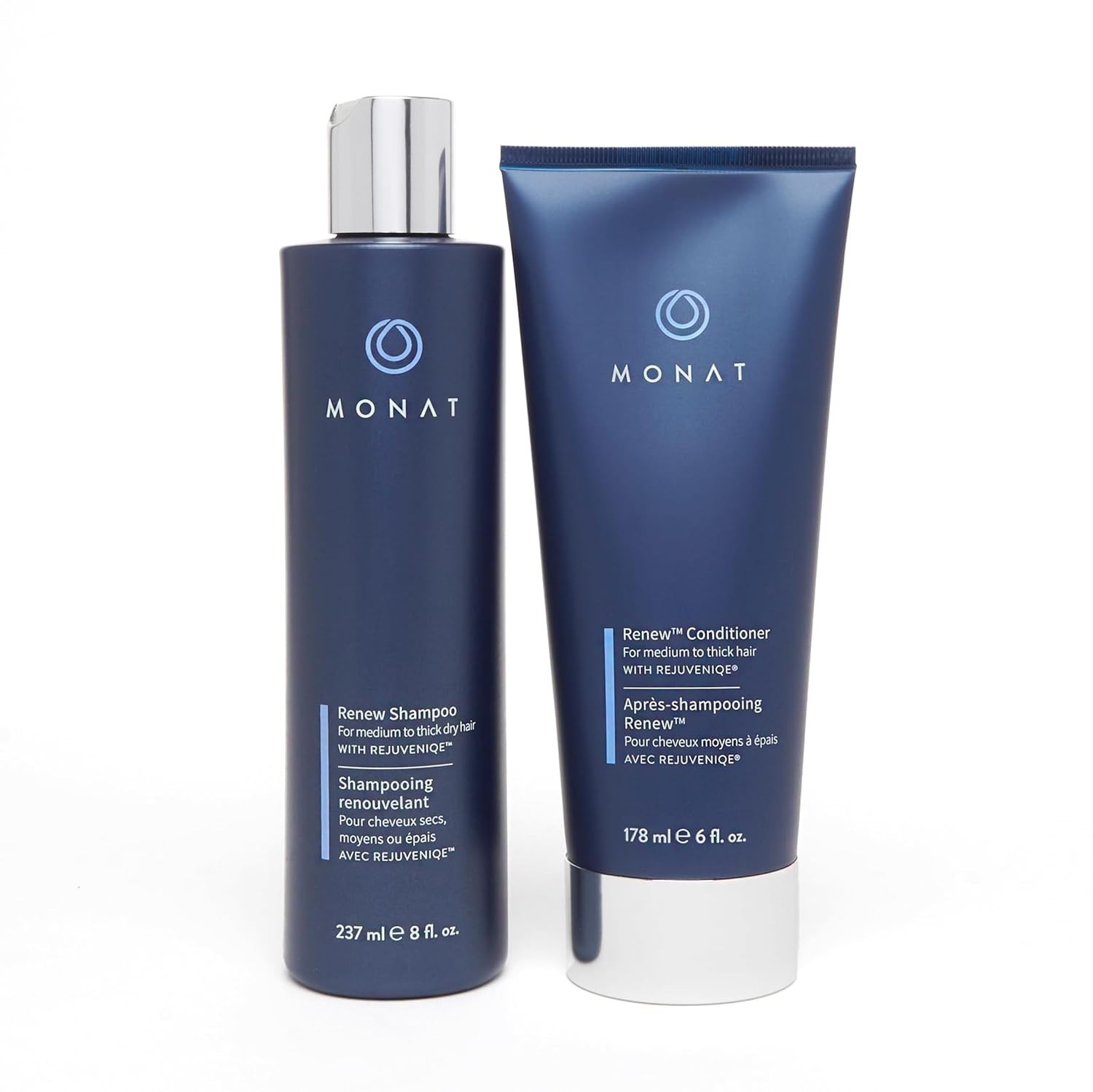 Monat Renew Shampoo & Conditioner for Med-Thick Dry Hair 8 oz & 6 oz New Sealed