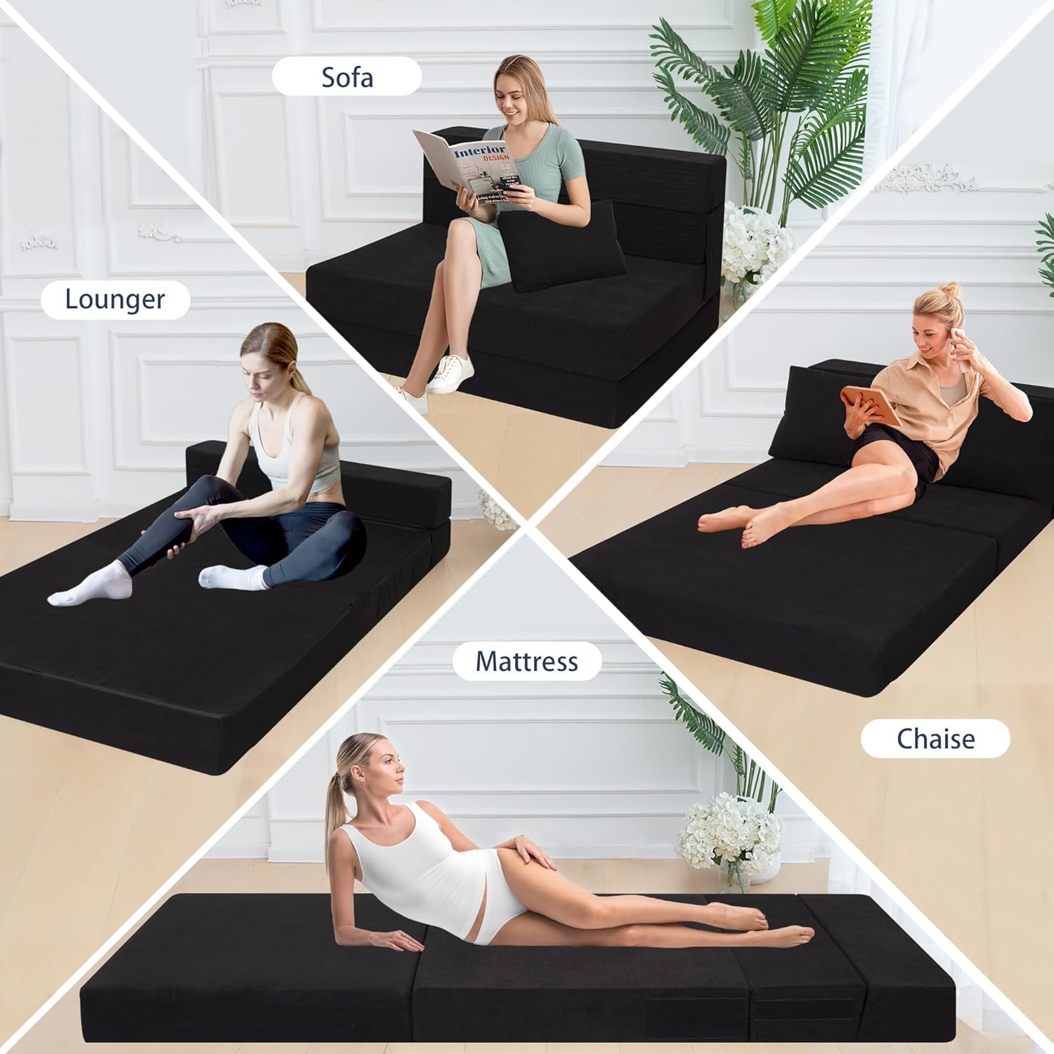 Sofa Bed Foldable Mattress Folding Sleeper Sofa Chair Bed Floor Mattress