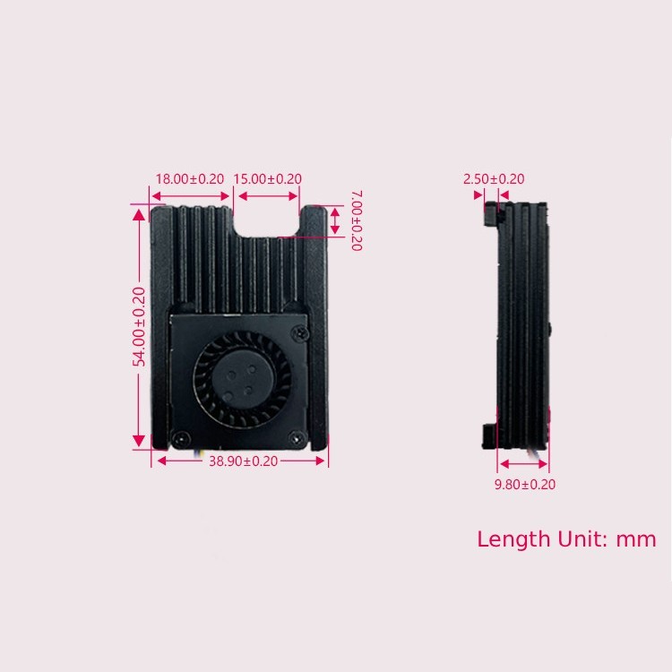 Low Noise Cooling Fan for For RASPBERRY Pi CM5 with Automatic For PWM Control