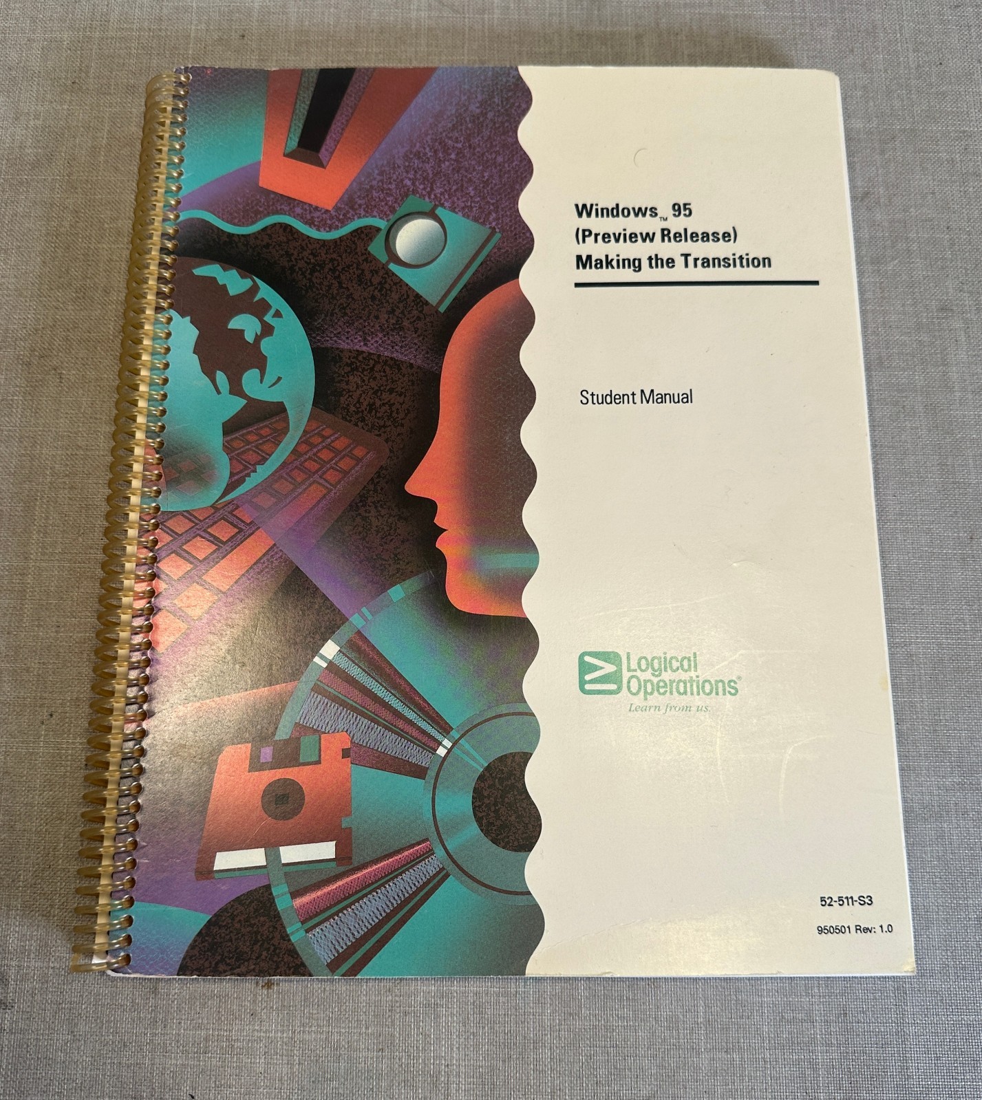 Vintage Windows 95 (Preview Release) Student Manual w Disc by Logical Operations