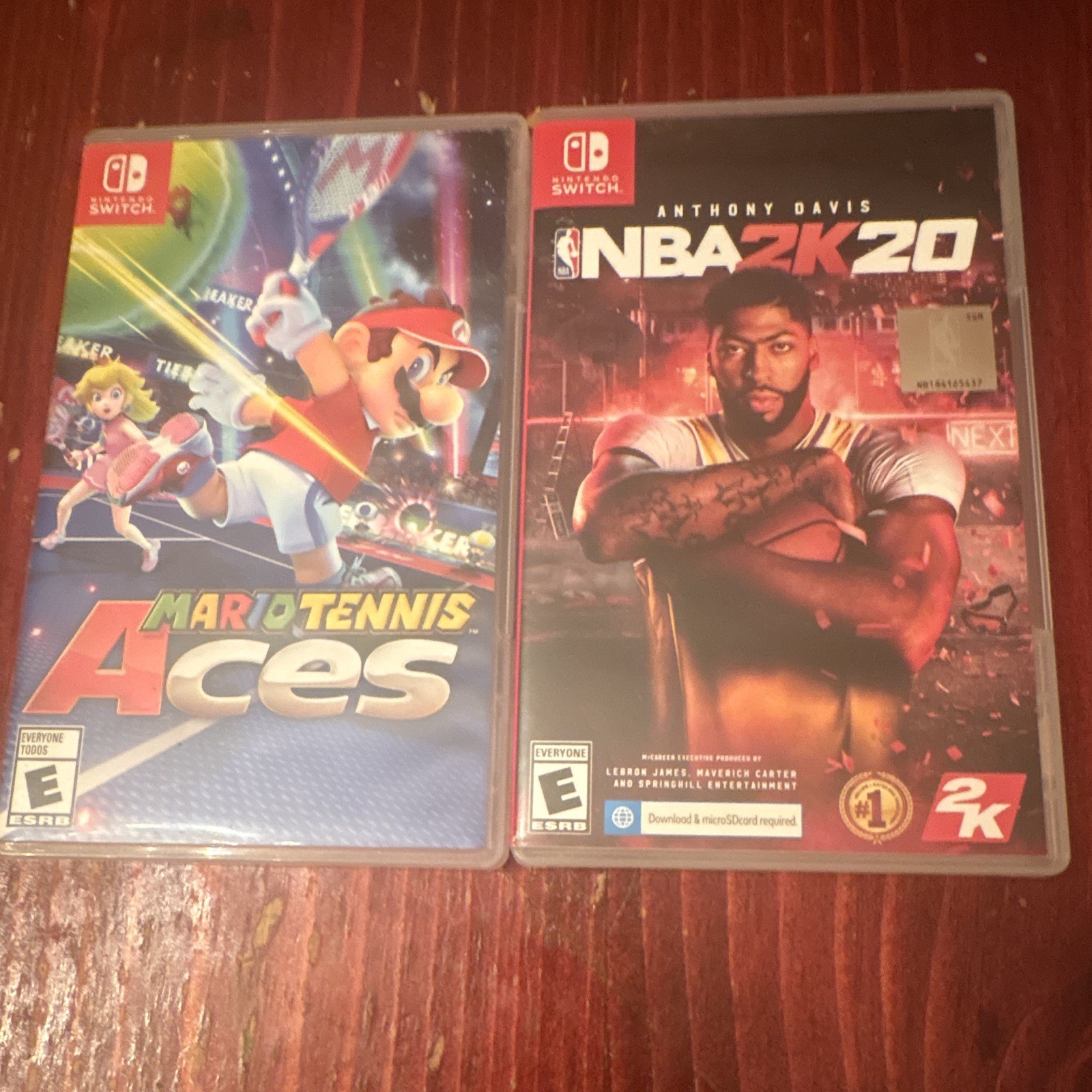 Mario Tennis Aces and NBA 2k20 GAME CASES ONLY