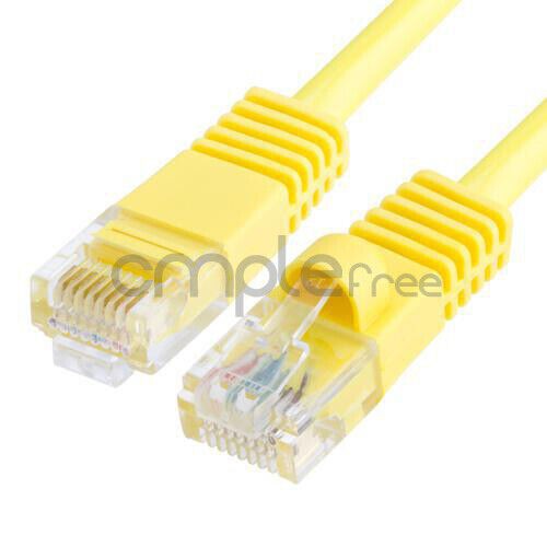 15FT CAT5e Cable Ethernet Lan Network CAT5 RJ45 Patch Cord Internet Yellow NEW