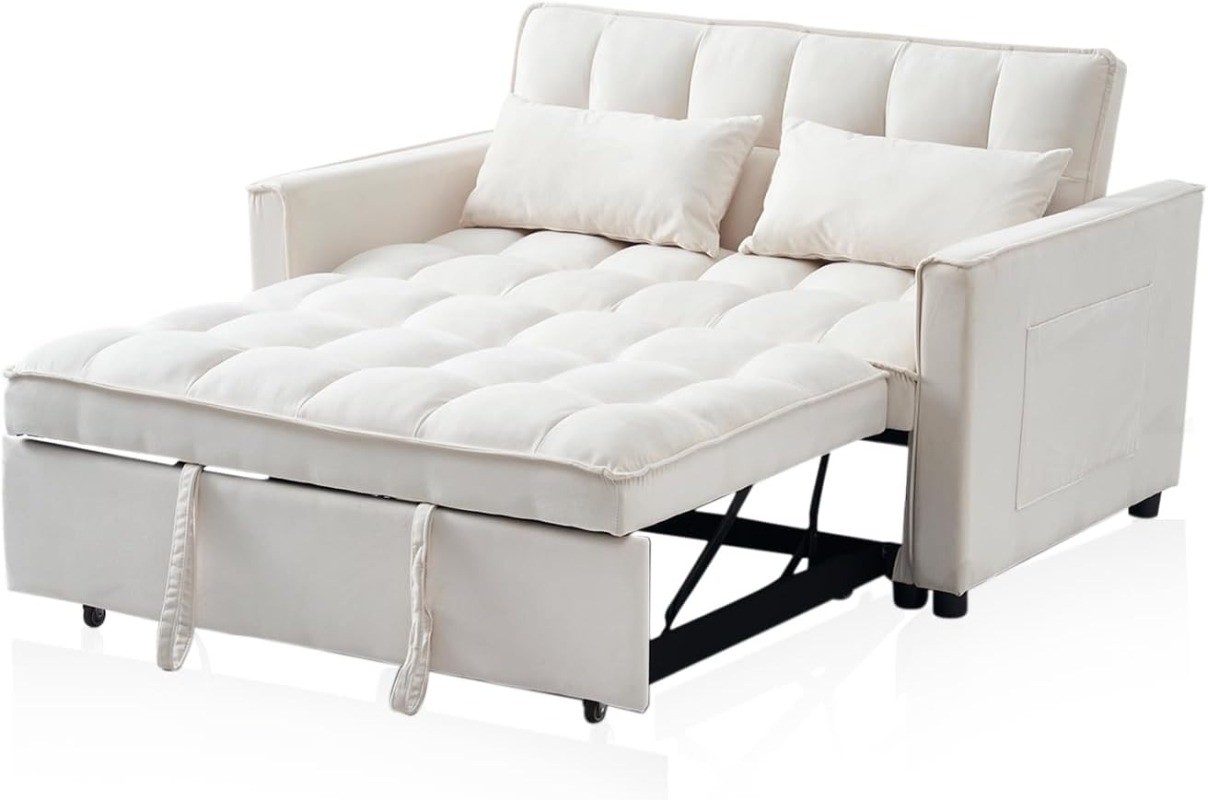 Futon Sofa Bed Modern 3 in 1 Convertible Sleeper Sofa Pull Out Couch Bed Bedroom