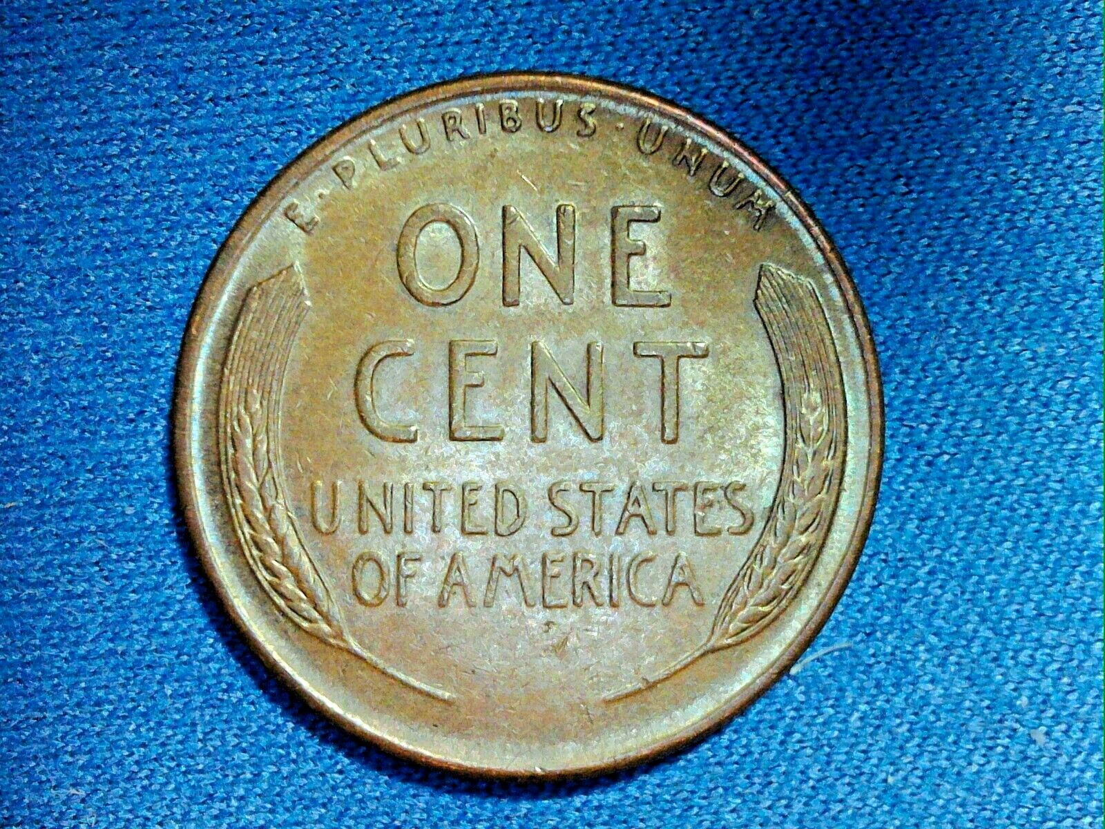 1950-D Lincoln Cent, Rainbow, Full Wheat Lines, Free Shipping to US
