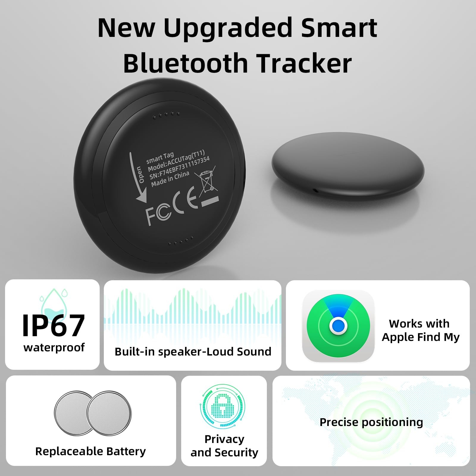 Air Tracker Tags-4 Pack[Apple MFi Certified] (iOS Only), Bluetooth Tracker fo...