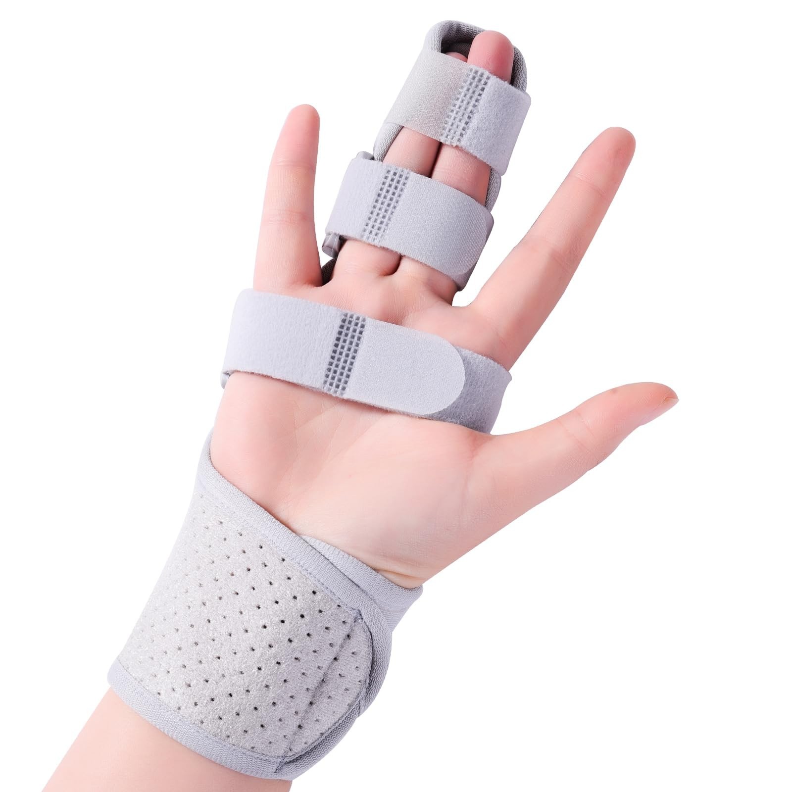 Trigger Double Finger Splint Brace Joint Stabilizer, Middle Hand Brace with B...