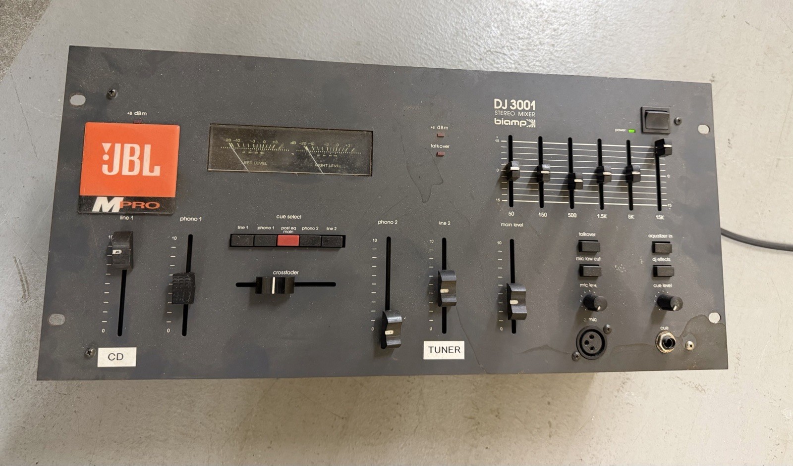 Biamp DJ 3001 Stereo Mixer Powers On Untested