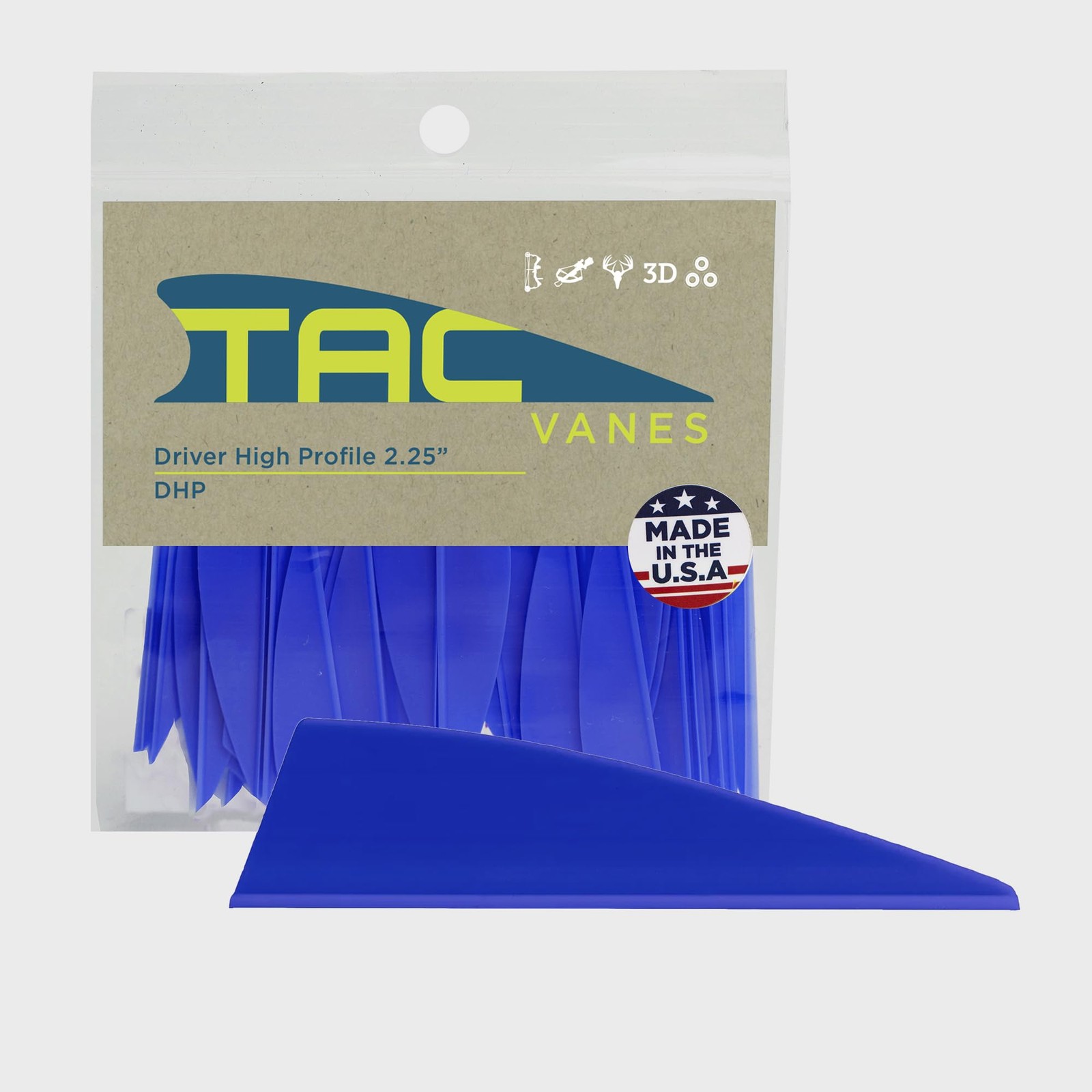 Driver High Profile 2.25" Arrow Vanes, Blue 36 Pack, Archery Fletching Vanes ...