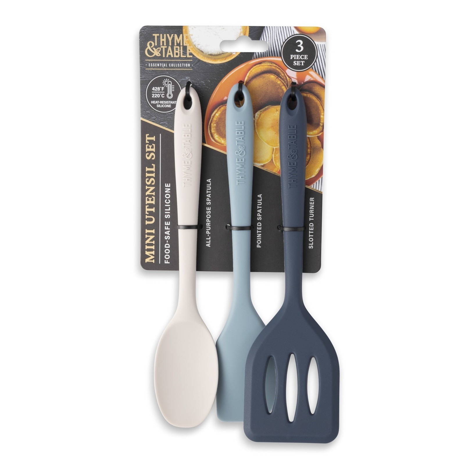 Silicone Mini Kitchen Utensil Set 3 Pcs Heat Resistant Up To 428°F Cook Tools