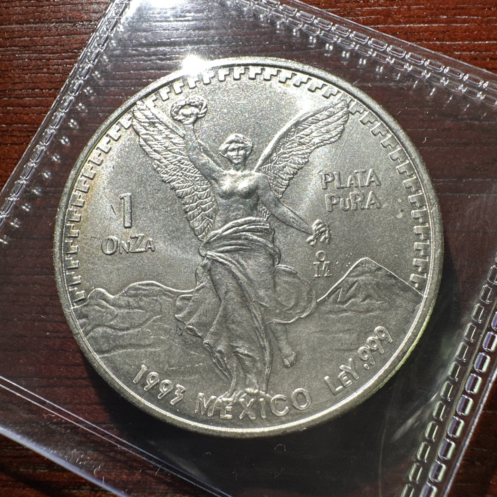 Vintage 1993 Mexico Libertad 1 Oz .999 Fine Silver Coin, Gordita Plata KEY-DATE