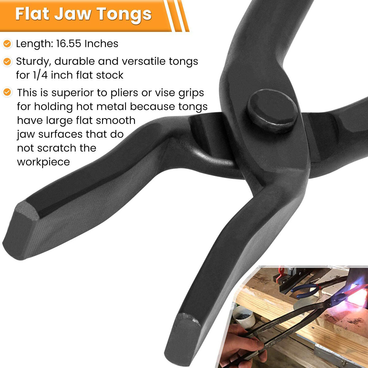 Beginner Blacksmith Bladesmith Forge Vise Tongs Tools Set Knife Making Tongs Set