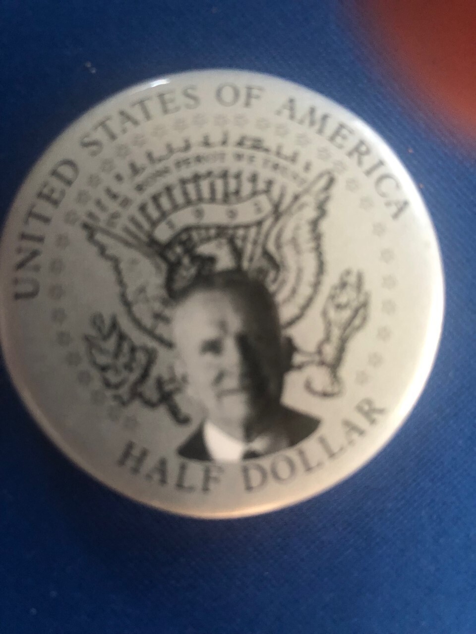 United States Of America Ross Perot Half Dollar pinback button pin