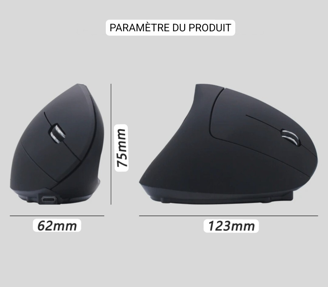 Wireless Ergonomic Optical Mouse Battery Bluetooth 800/1200/1600DPI