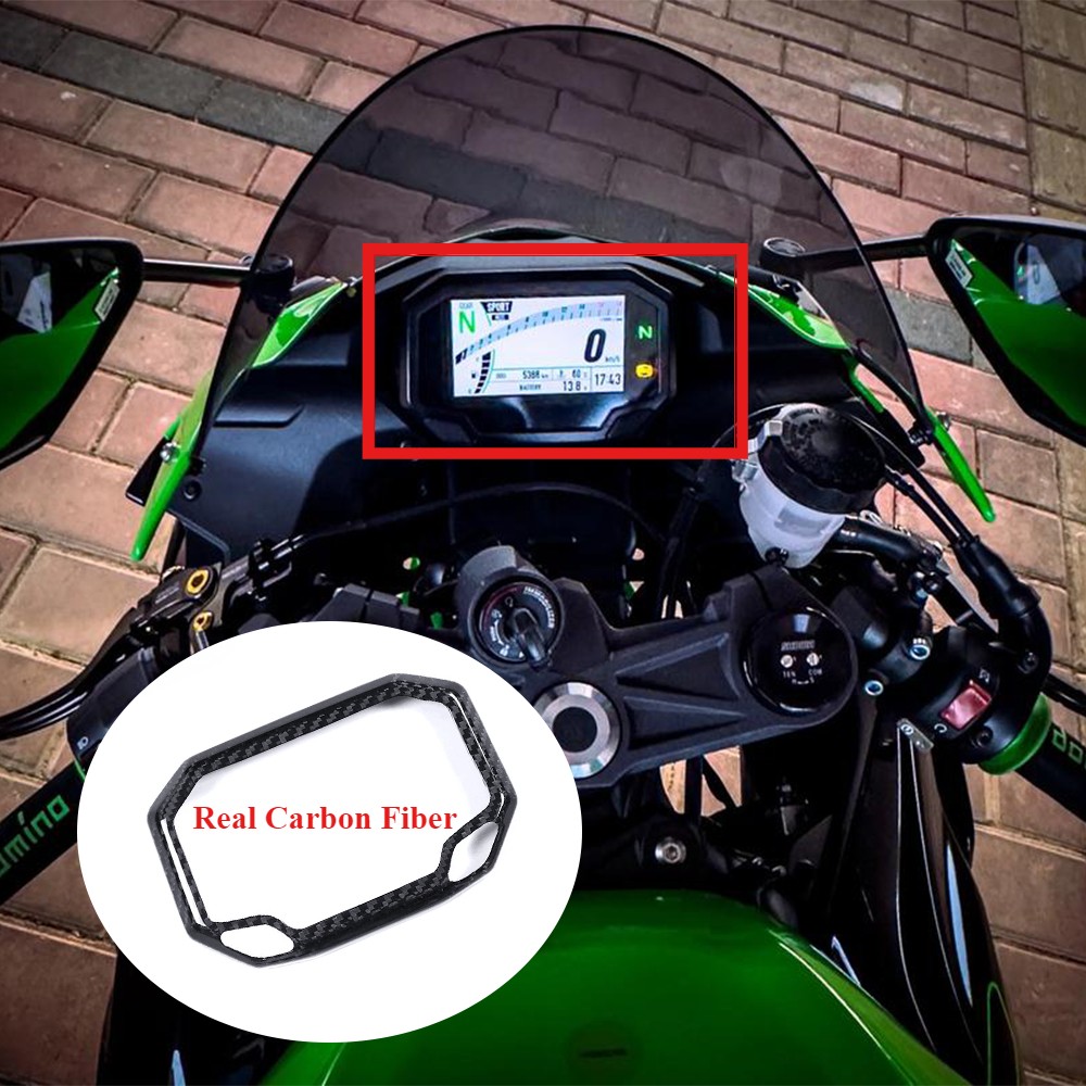 Genuine Real Carbon Fiber Dashboard Bezel Compatible with 2024 - 2025 Ninja ZX6R