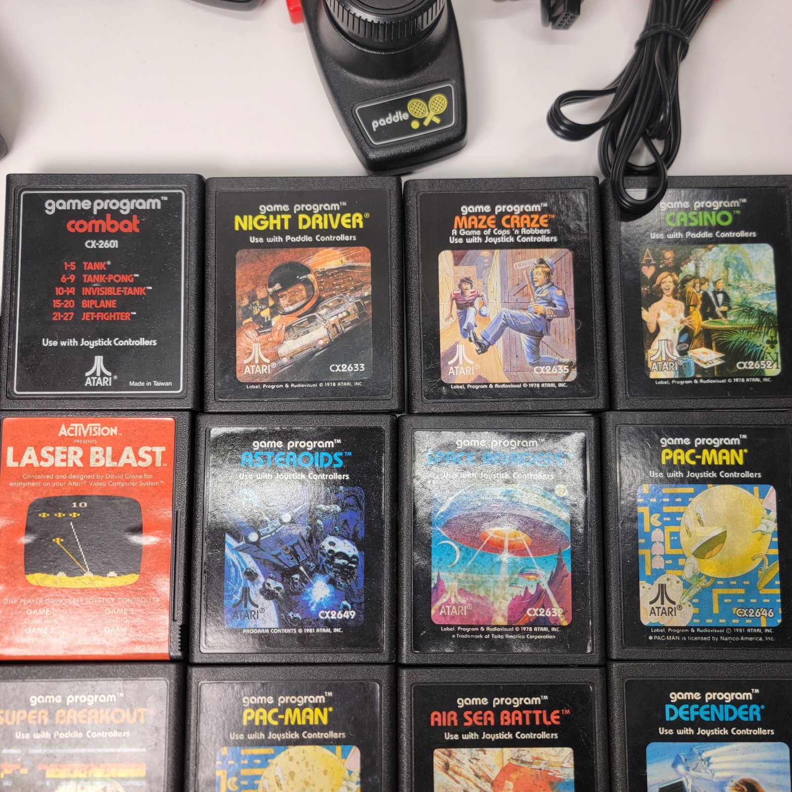 Atari 2600 Console * Controllers * Games ** Large Lot ** Untested
