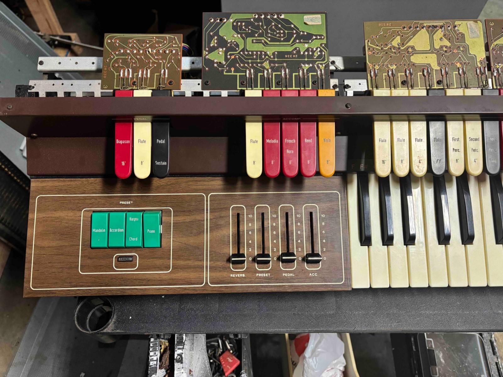 Vintage Viscount Organ Upper Manual Keybed w/ Full Wiring Harness — MIDI Project