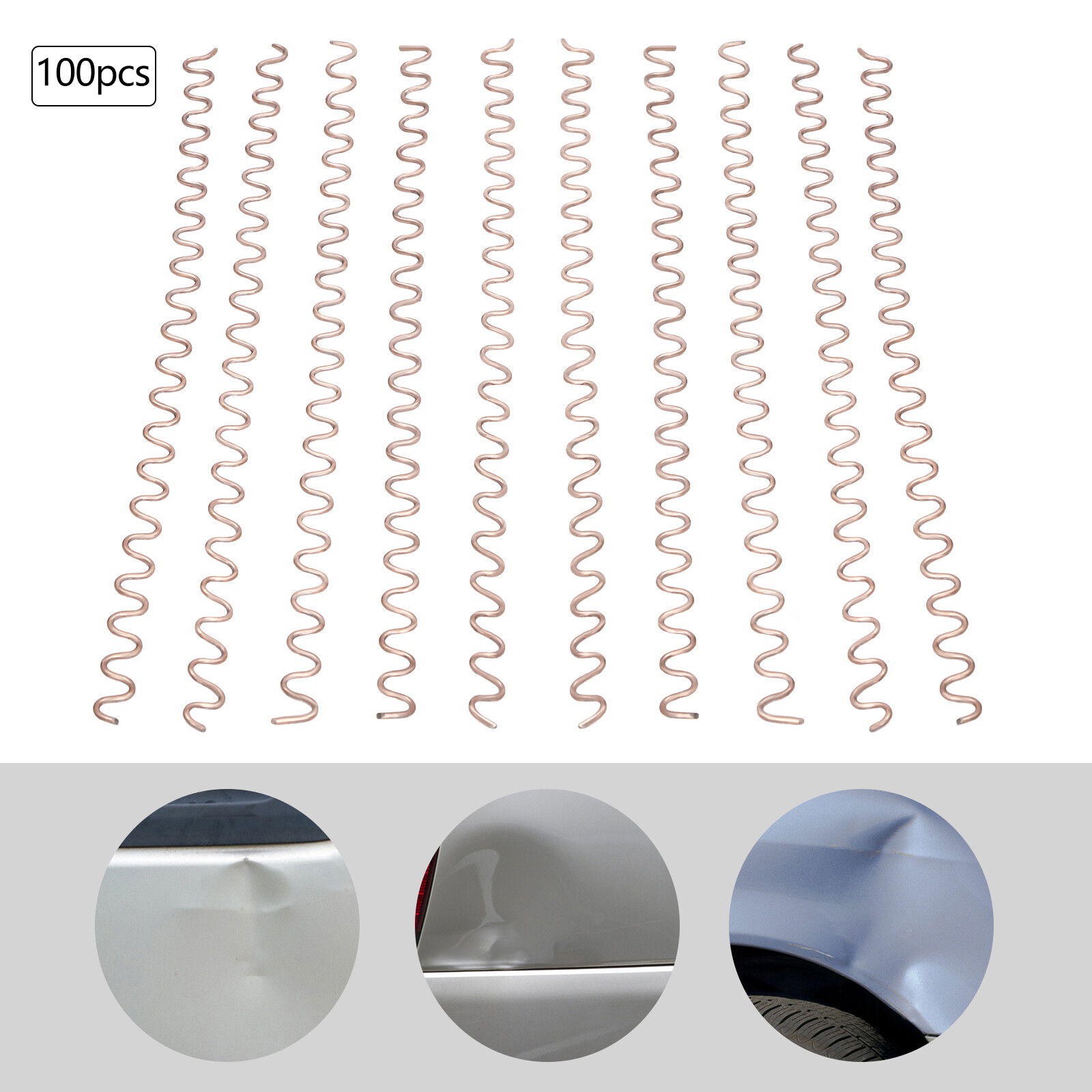 100Pcs*Dent Puller Wavy Welding Wires,Spot Weld Repair Corrugated Welding Wire