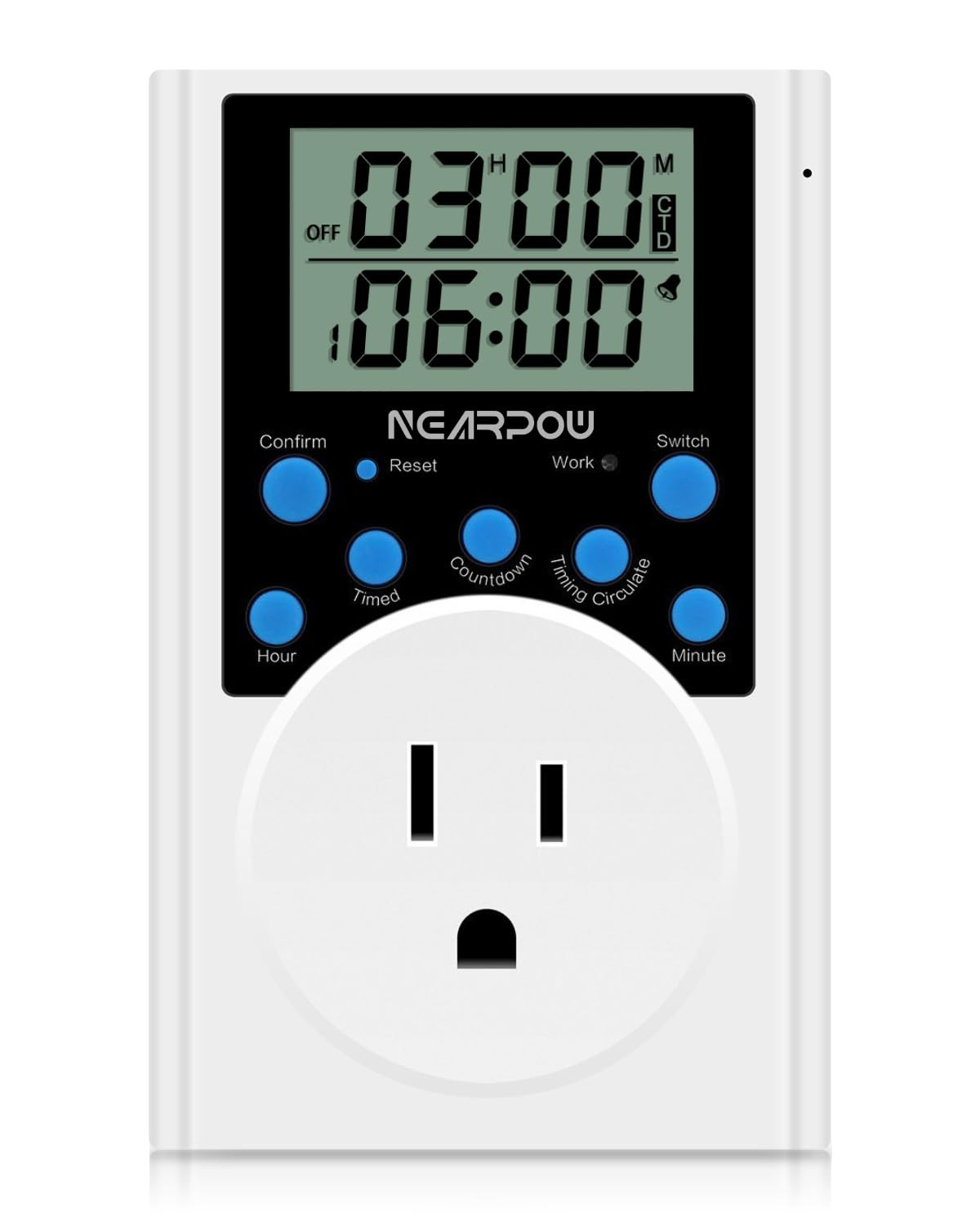 Timer Outlet Multifunctional Infinite Cycle Programmable Digital 3 Prong Plug