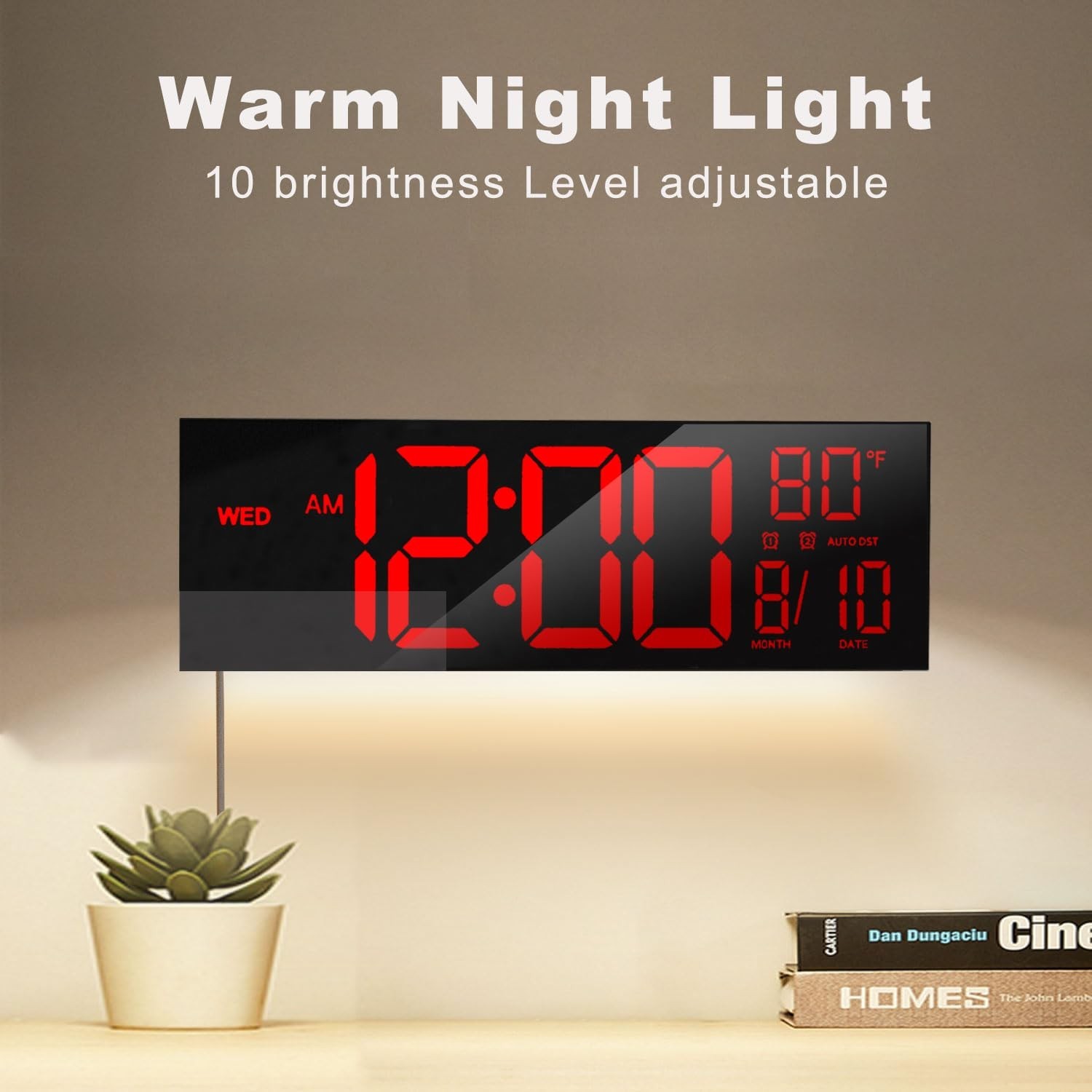 JALL 16" Large Digital Wall Mount Clock, Count Down Timer, Alarm, Big LED, DS...