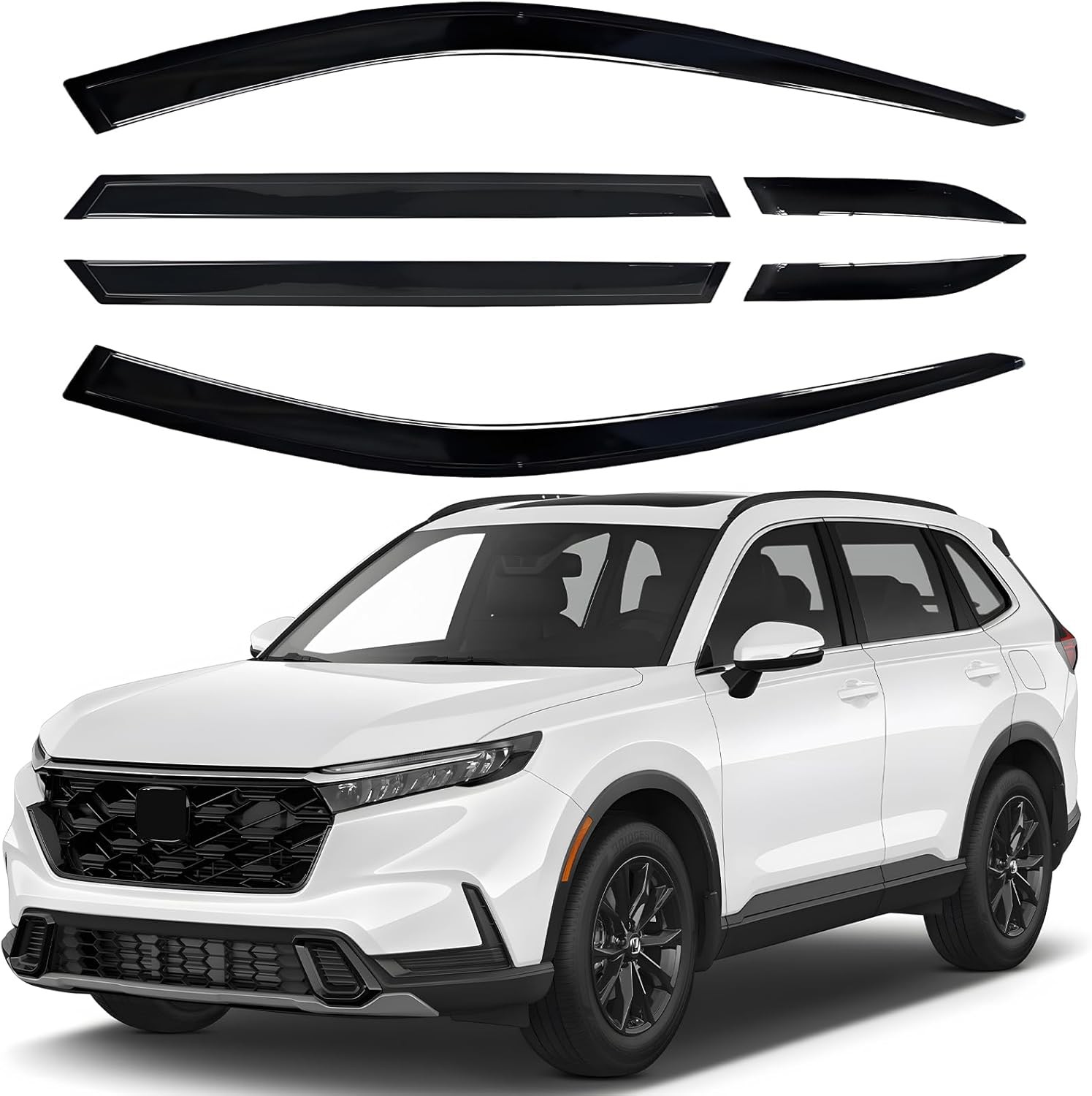 Shatterproof Out-Channel Window Deflectors for Honda CR-V (CRV) 2023-2025, Rain