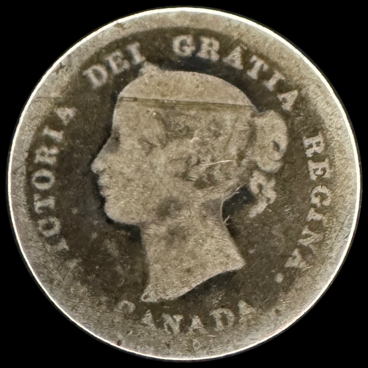 1872 H Victoria 5 Cents G 1.167g 0.925 Silver KM#2