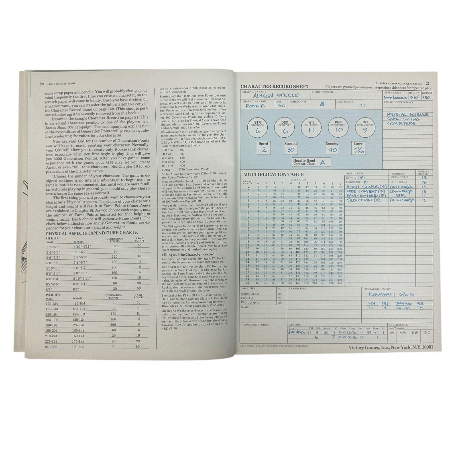 VG Games JAMES BOND 007 BASIC GAME paperback rulebook CM111425