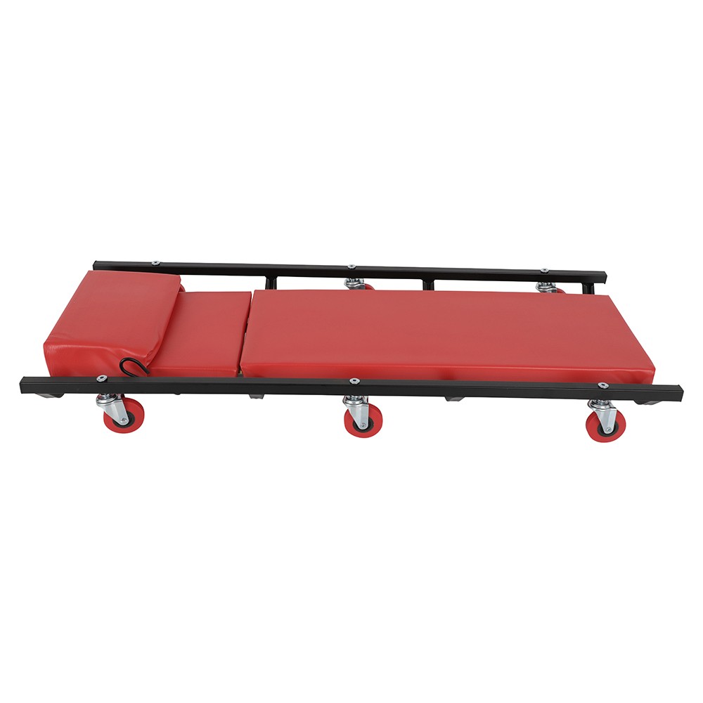 250lbs 40" Workshop Creeper Adjustable Head Rest Rolling Mechanic Cart 6 Casters