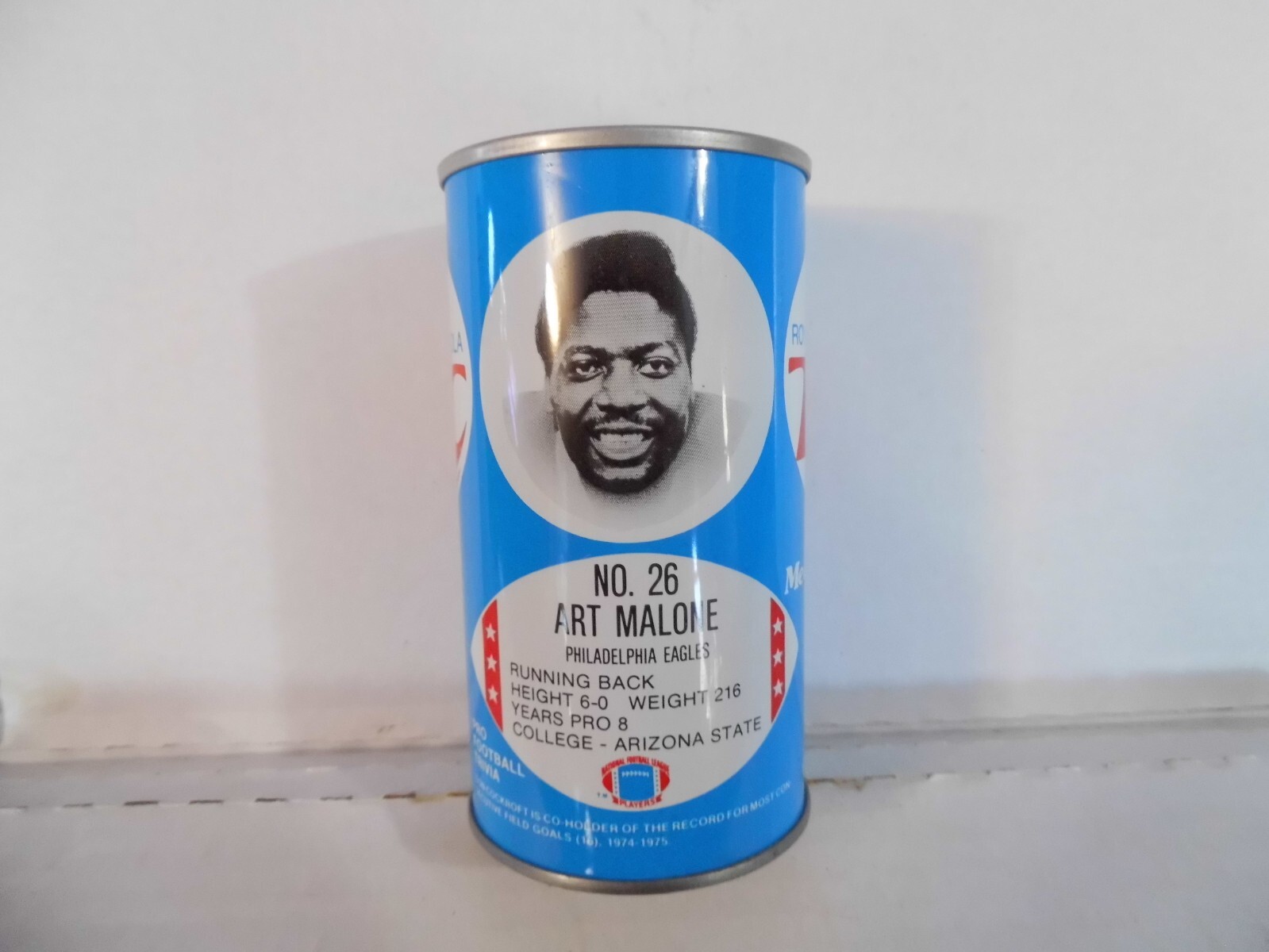 ROYAL CROWN RC COLA NFL PHILADELPHIA EAGLES ART MALONE SODA CAN~#26