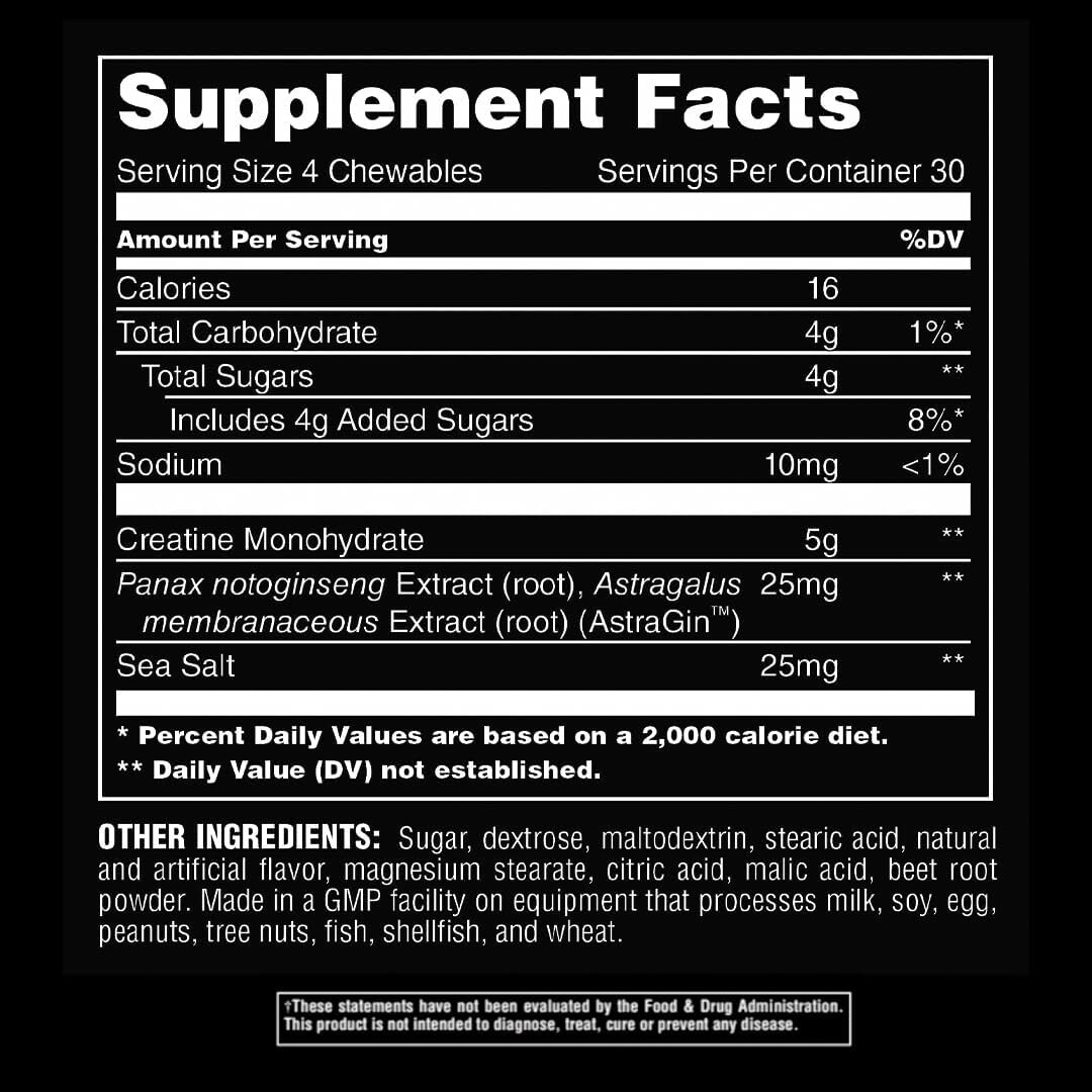 Universal Animal Creatine Performance Chewable Tablets 120 Count 4 Flavors NEW