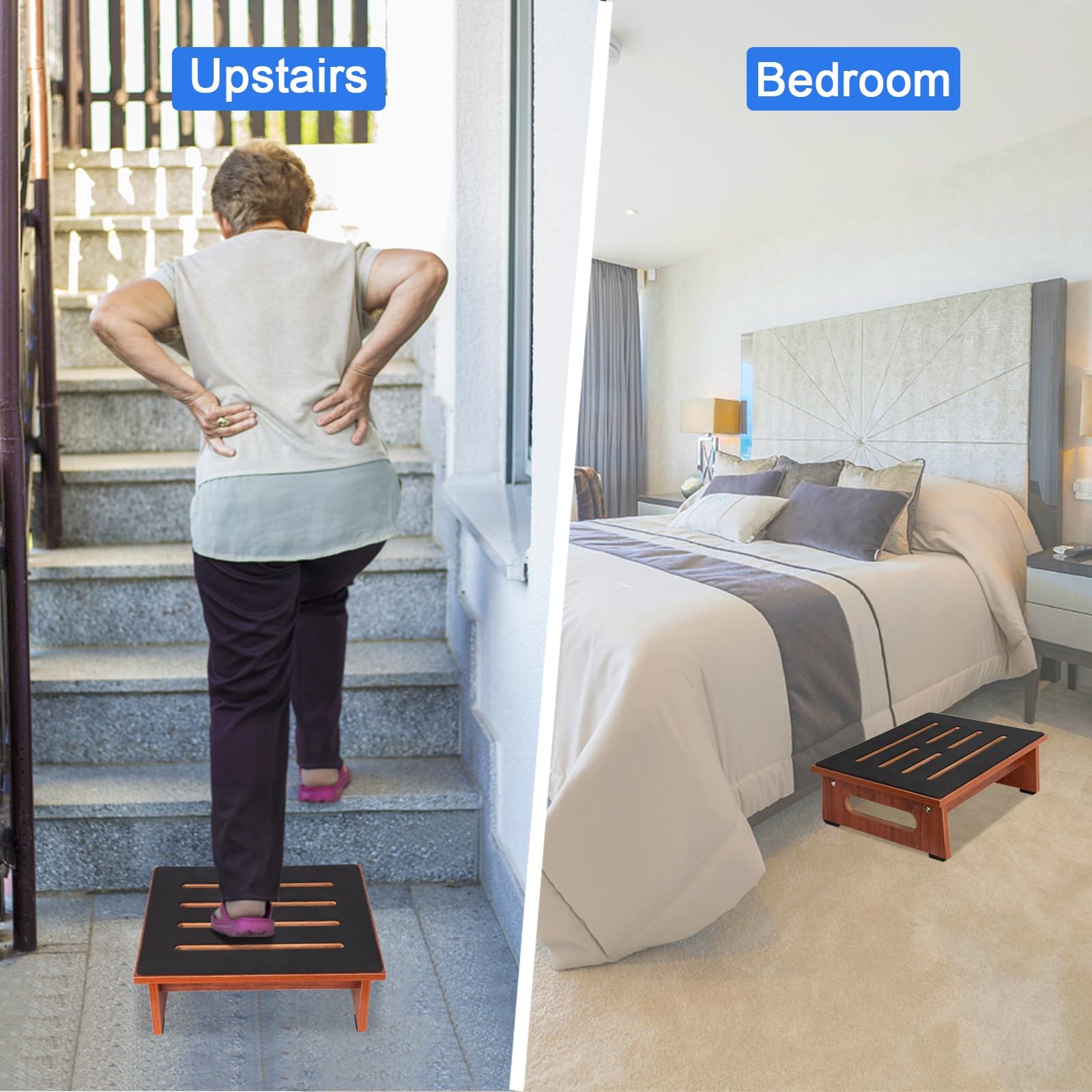 One Step Stool for Adults Seniors with Non-Slip Rubber Stepping Surface, Heav...