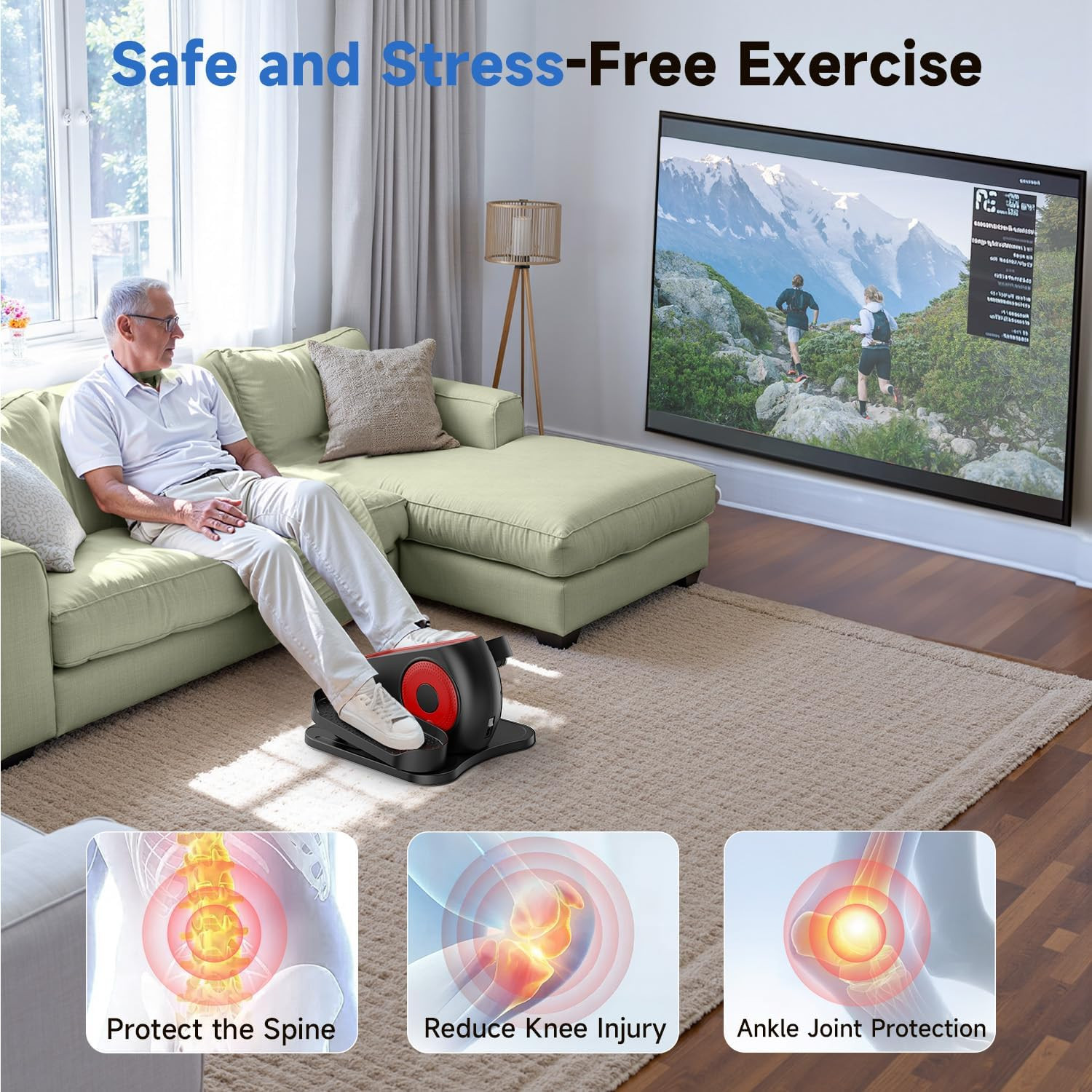 under Desk Elliptical Exercise Machine,Electric Ellipse Leg Exerciser as Seen on