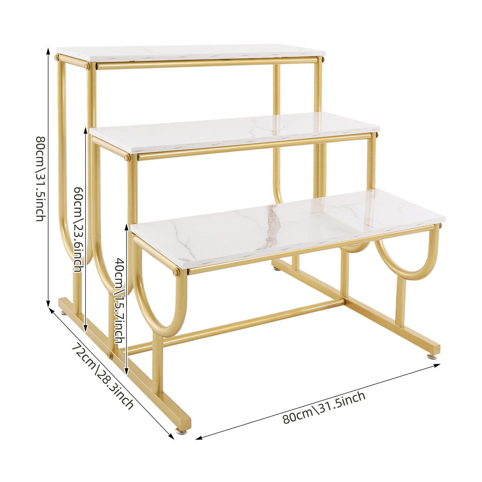 Shoe Display Table, 3 Tier Heavy Duty Display Stands, Standing Display Shelf