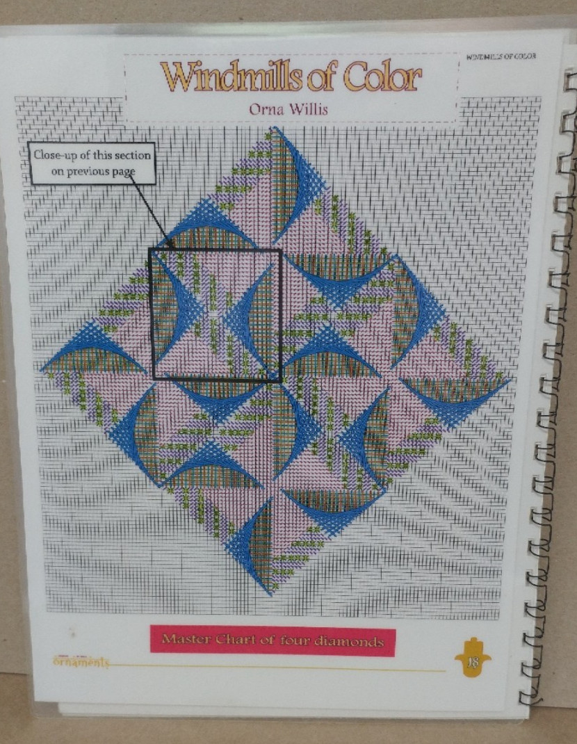 Orna Willis Windmills of Color chart instructions counted thread modern geometry