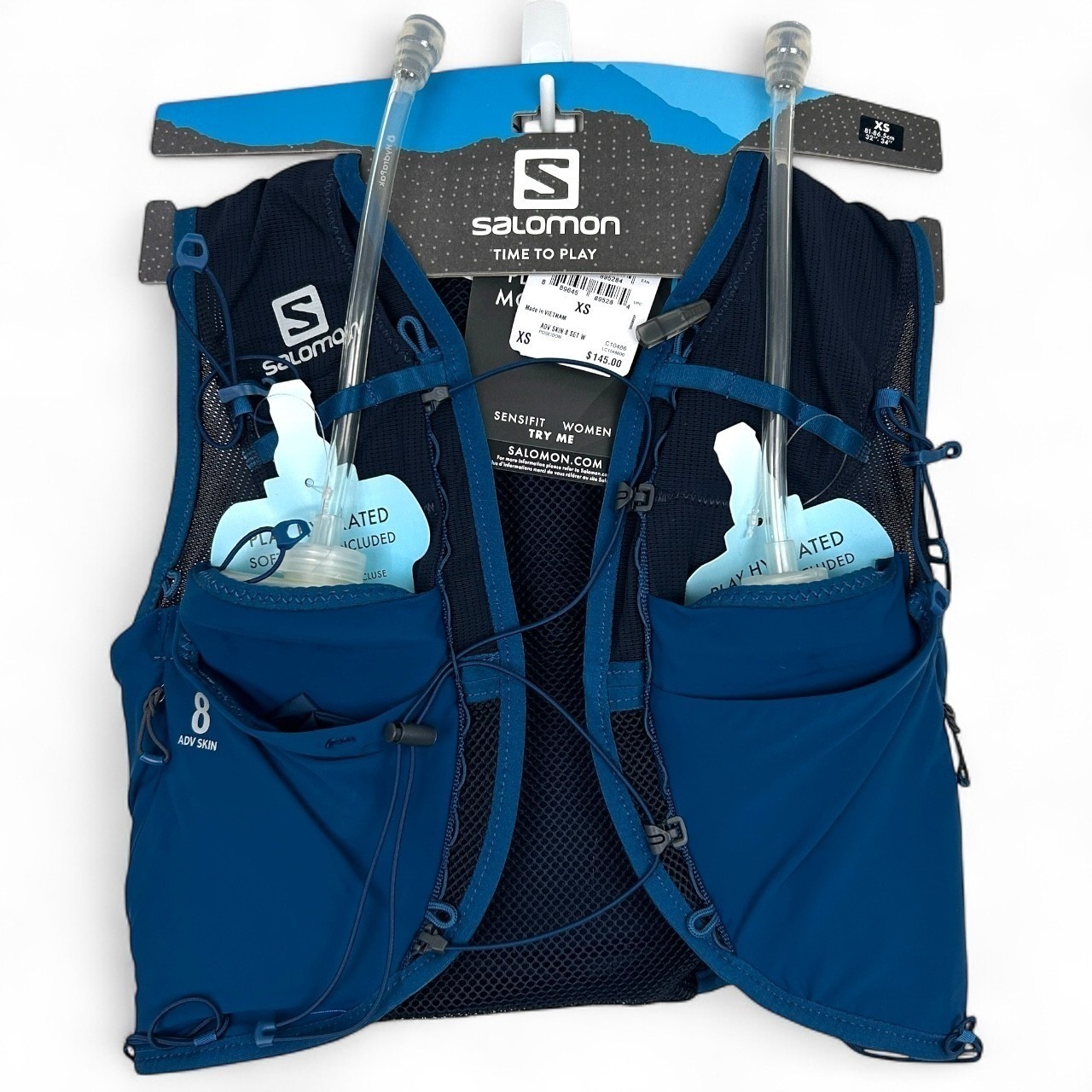 NEW Salomon ADV Skin 8 W, Hydration & Storage Vest w/ 2 500ml Flasks Womens XS
