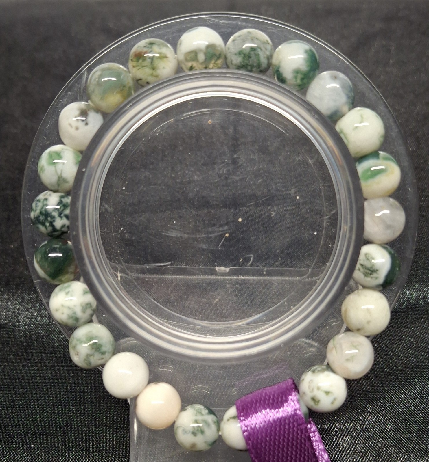 Tree Agate 8mm Bead Bracelet Size 6 3/4 (BRC 78)
