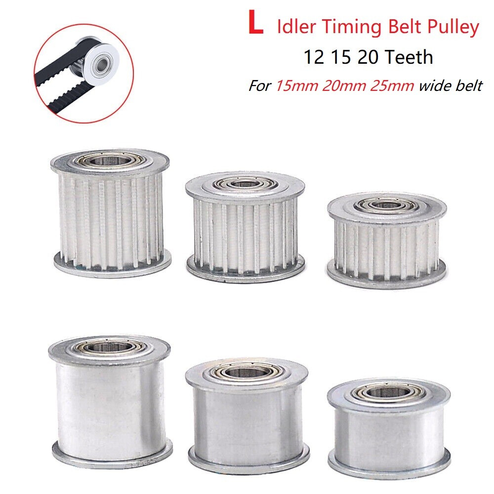 L Idler Timing Belt Pulley 12 15 20 Teeth Bore 5-30mm, for CNC, 3D Printer