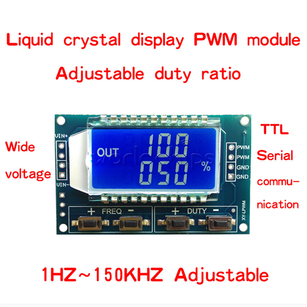 Adjustable PWM Pulse Frequency Duty Cycle Square Wave-Signal Generator Board
