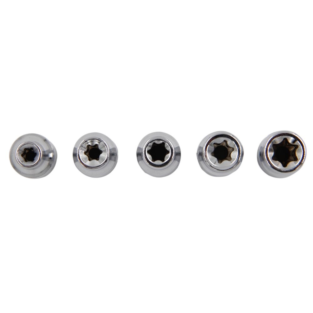 5 PCS E-Torx Female Star Bit Socket Set E4–E8 1/4 Inch Drive