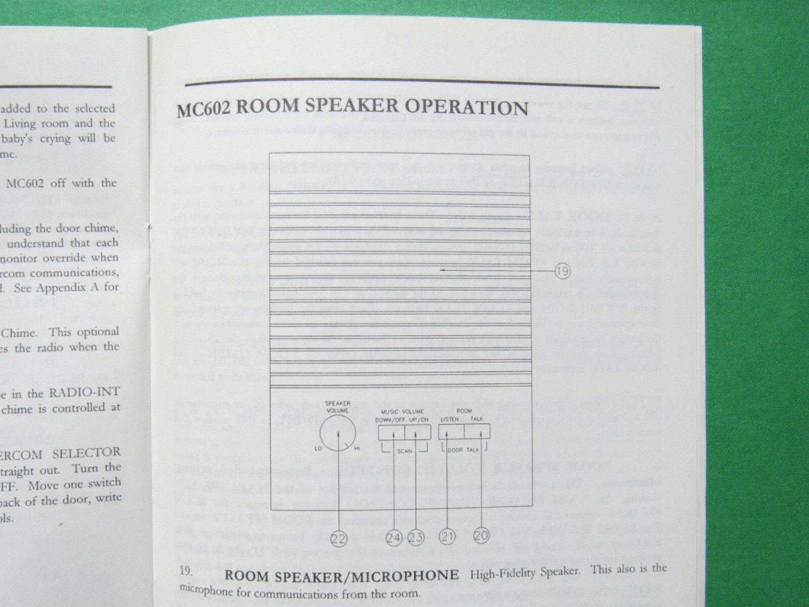 MC602 Owner's Guide - Operating Instructions - Manual M&S Home Intercom