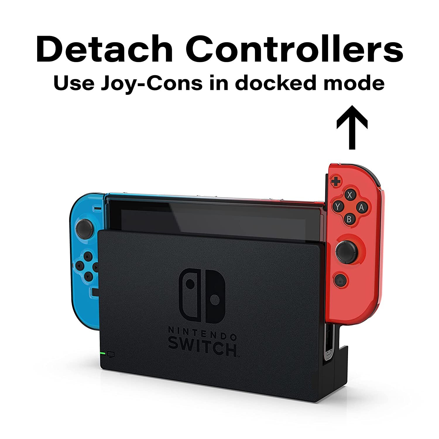 Nyko Thin Case Dockable Protective Case with Glass for Nintendo Switch, Blue/Red
