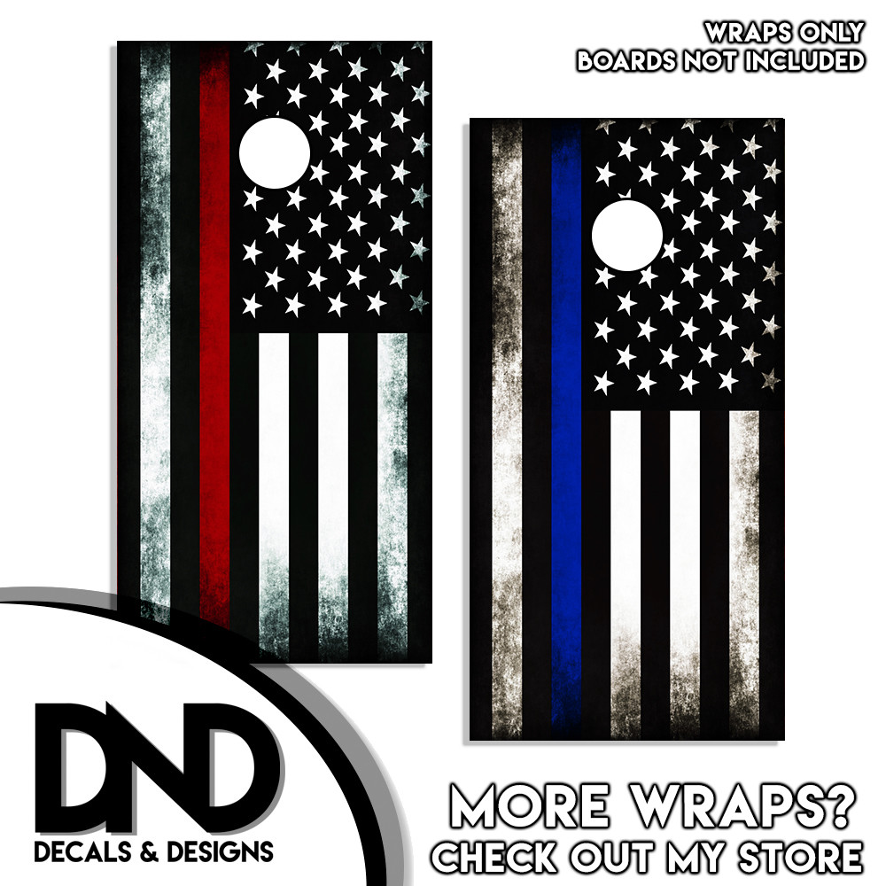 Red and Blue AMERICAN FLAG Cornhole Board Decal Wraps Vinyl Sticker USA Combo