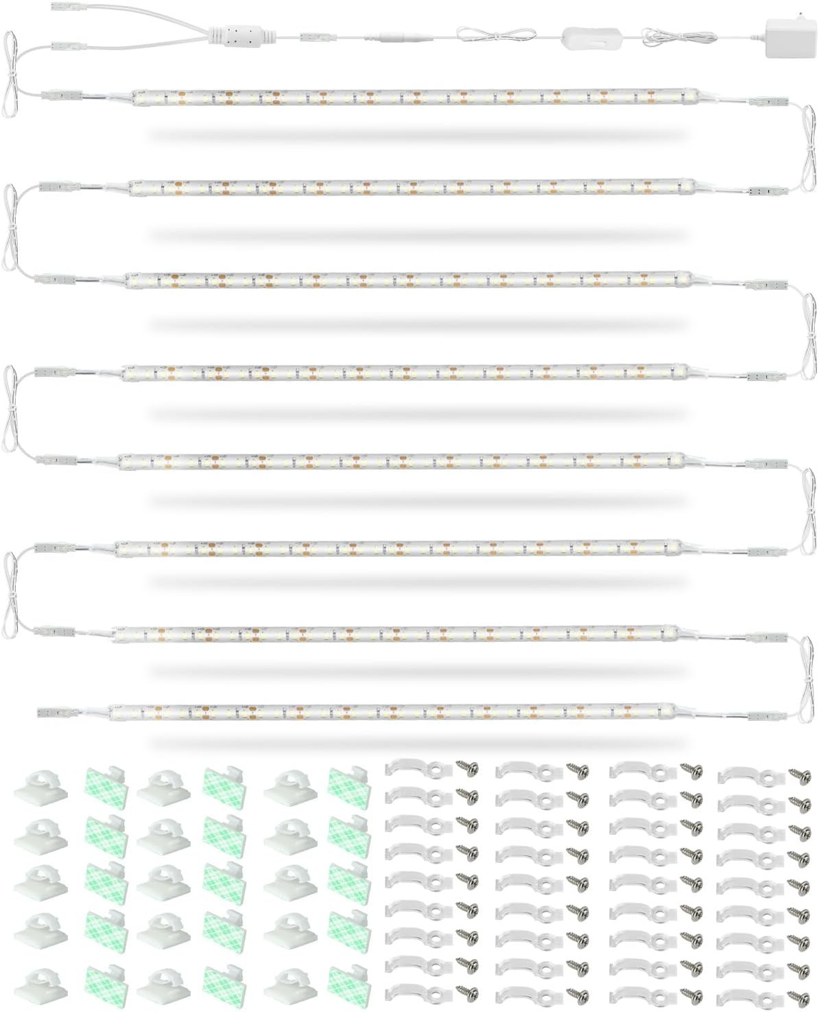 LED under Shelf Lighting Kit, (8) Linkable 12-Inch Light Strips Set, 20W 2000Lm