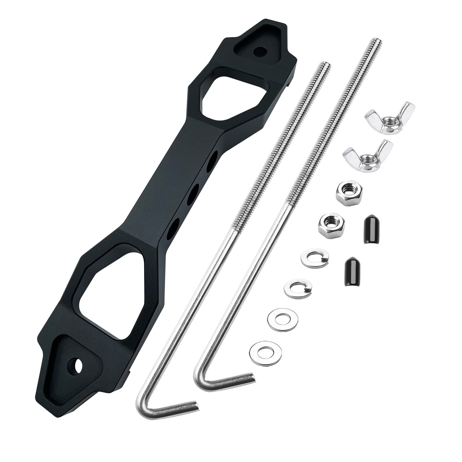 ARONOVA Heavy Duty Battery Hold Down Sets,With Billet Aluminum Battery Tie Do...