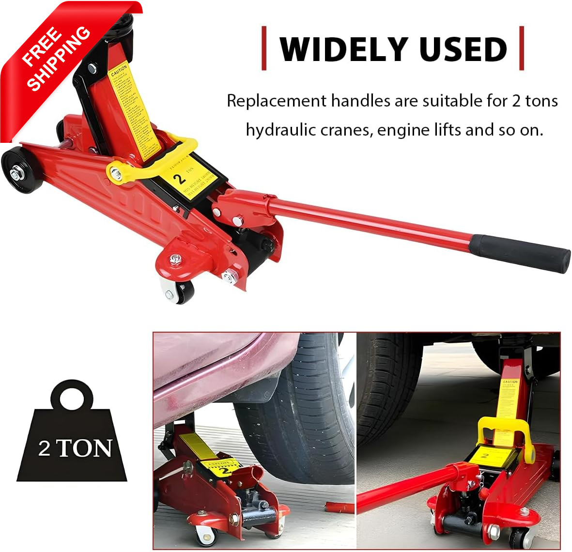 Horizontal Hydraulic Jack Handle, 2 Ton Floor Jack Pole Lever Replacement with A