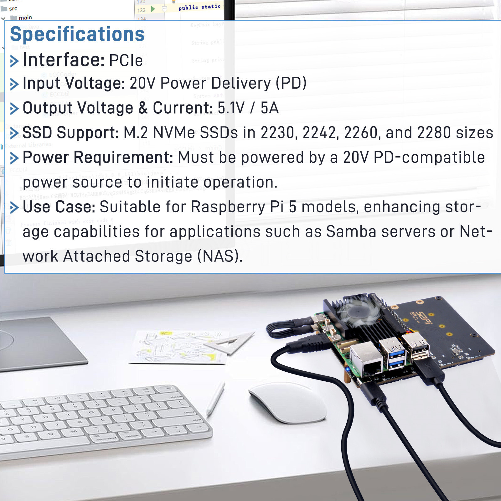 N16 Quad NVMe Expansion Adapter Board For Raspberry Pi 5