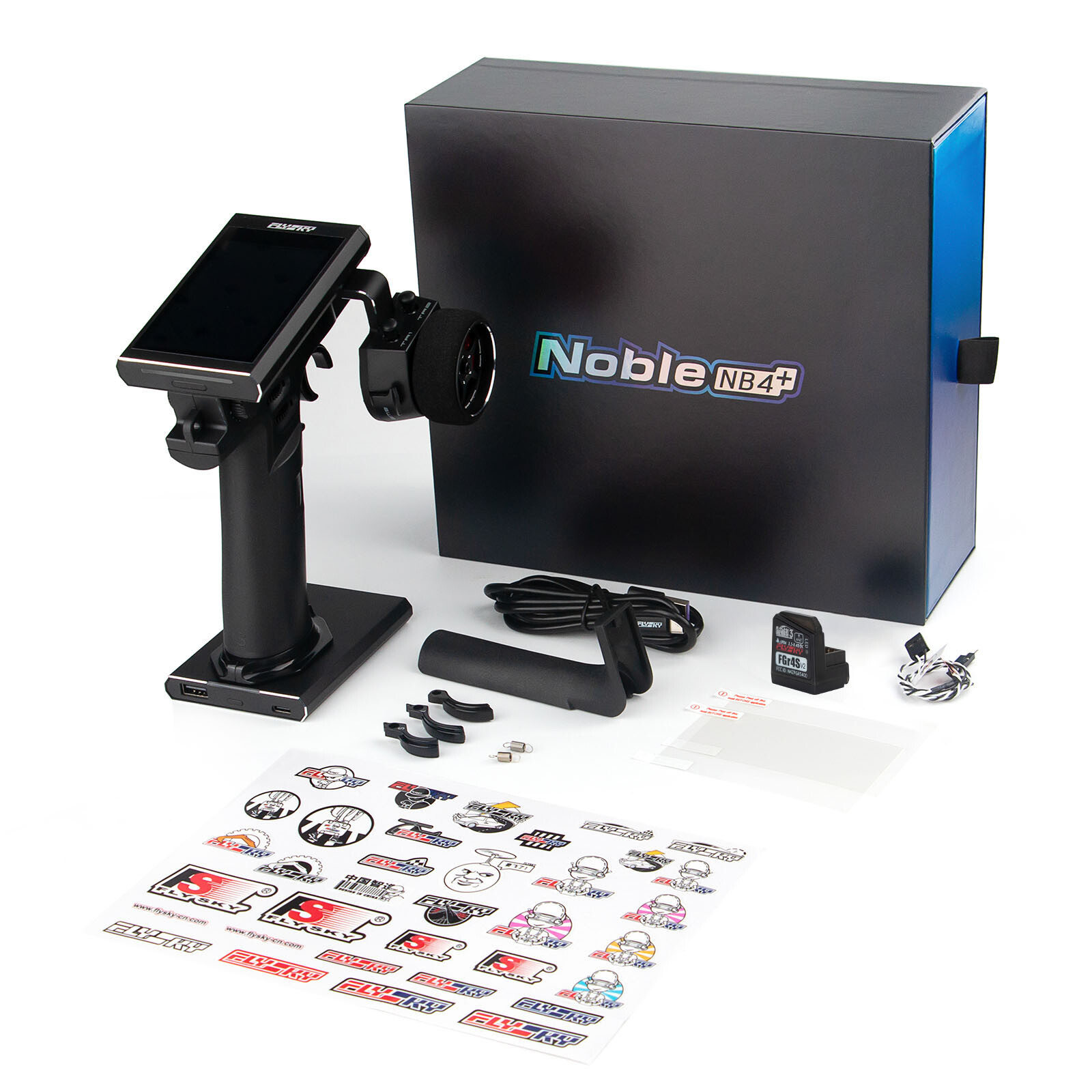 Flysky Noble NB4+ 2.4G 8CH Radio Transmitter FGR4S Receiver for RC Car Boat A4A0