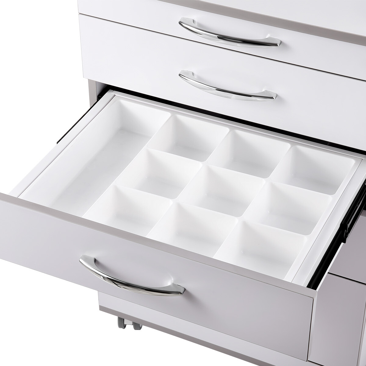 Dental Medical Rolling Tool Cart 4/5 Drawers Trolley Locking Wheels Cabinet